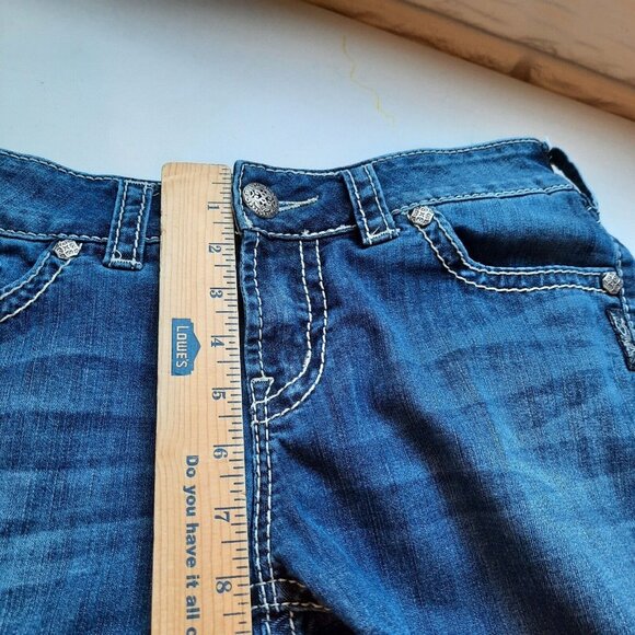 Silver Jeans Womens 29‎ Suki Mid Rise Capri Cropped Denim Stretch - Picture 9 of 11